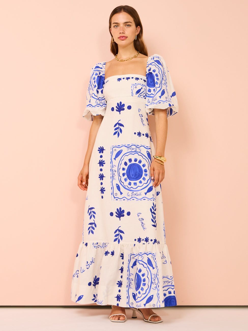Olivia - Abito Maxi con Maniche a Palloncino