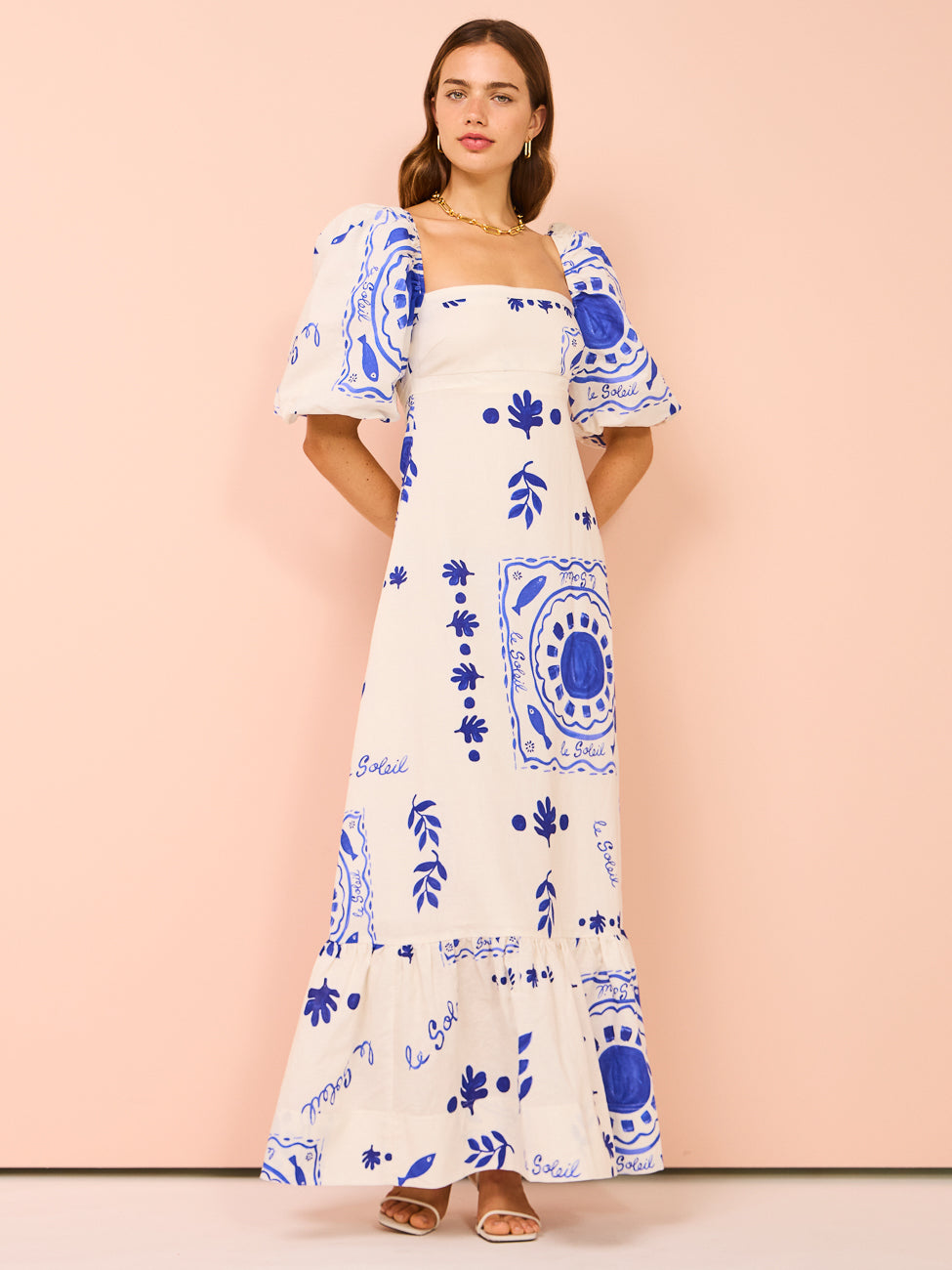 Olivia - Abito Maxi con Maniche a Palloncino