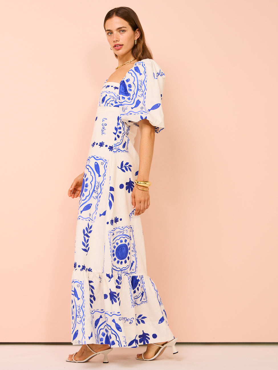 Olivia - Abito Maxi con Maniche a Palloncino